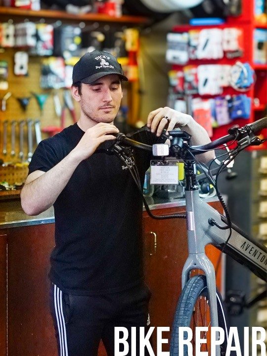 Working on an e-bike