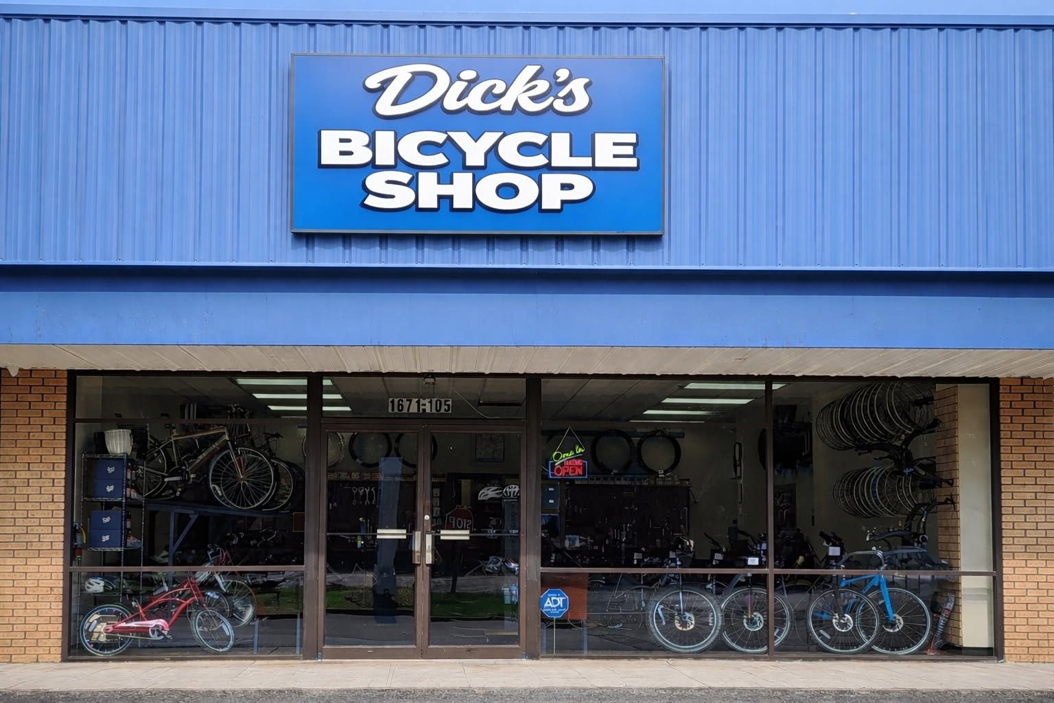 Dick's Bicycle Shop storefront in Rock Hill